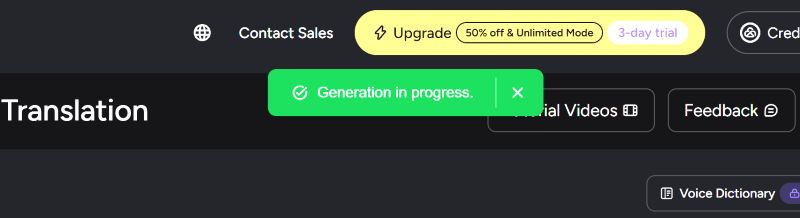 Generation in progress