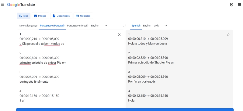 set language as Spanish