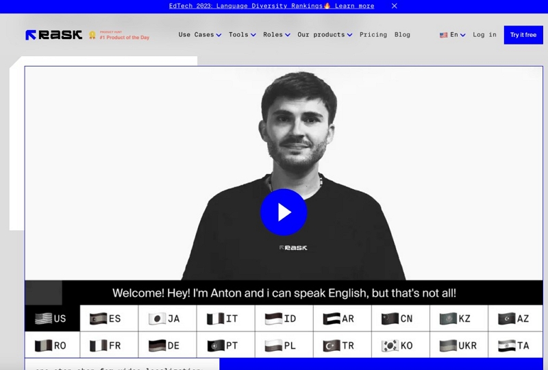 Rask AI dubbing interface showing lip-sync accuracy for short drama