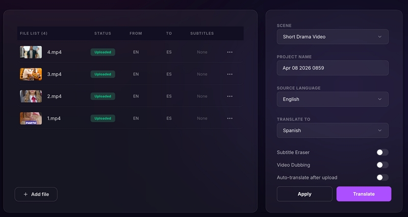 Configure Chinese source language and cultural adaptation settings in Mediaio